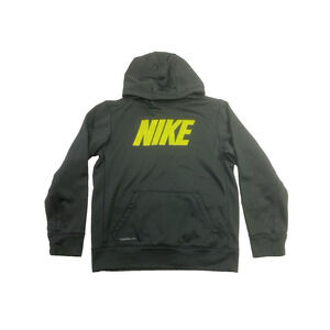 Nike Therma Fit Boys Charcoal Grey Pullover Logo Hoodie Size Large